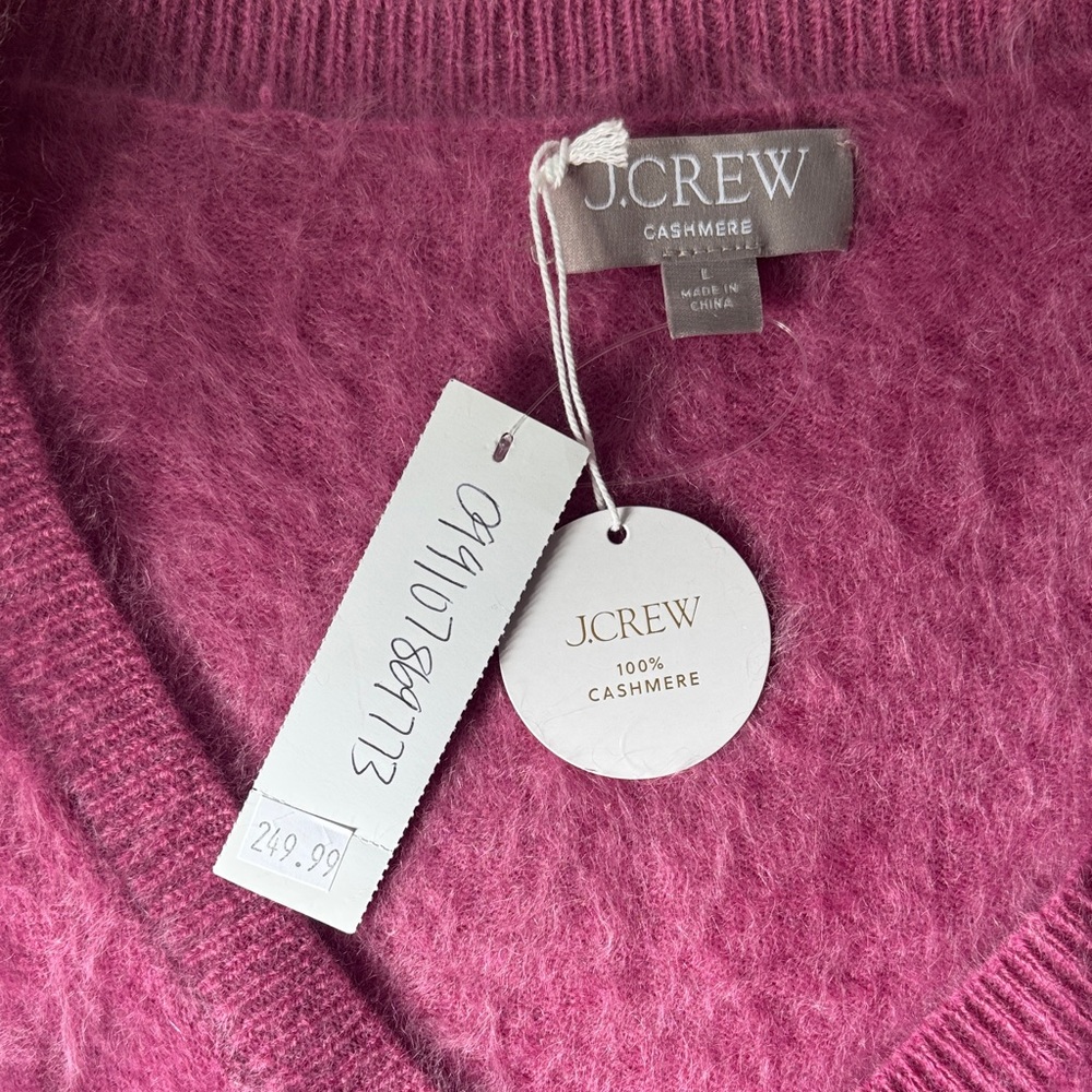 J. Crew Brushed Cashmere V-Neck Women's Sweater - Picture 3 of 4